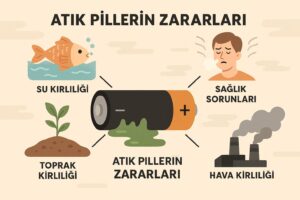 Atık Pillerin Zararları Şeması