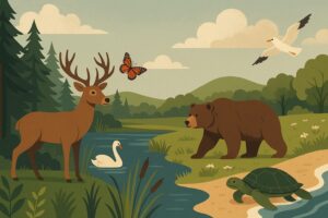 Yaban hayat illüstrasyonu