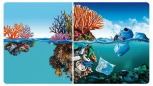 Su Kirliliği önlemleri Su Kirliliği önlemleri, Su Kirliliğini Önlemek İçin Ne Yapmalıyız, su kirliliğinin temiz ve kirli su arasında ki farklı gösteren görsel