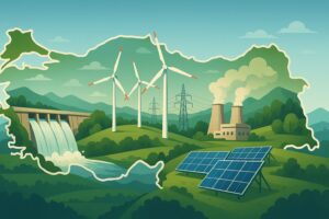 baraj, türbinler, güneş tarlası ve jeotermal santral silueti ülke haritası içinde bütünleşik bir yenilenebilir portföy mesajı veriyor. Türkiye'deki elektrik santralleri, Elektrik santrallerinin çalışma ilkeleri